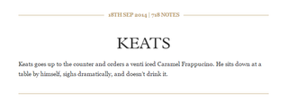 Illustration for article titled A Tumblr Reveals the Starbucks Orders of Your Favorite Literary Figures
